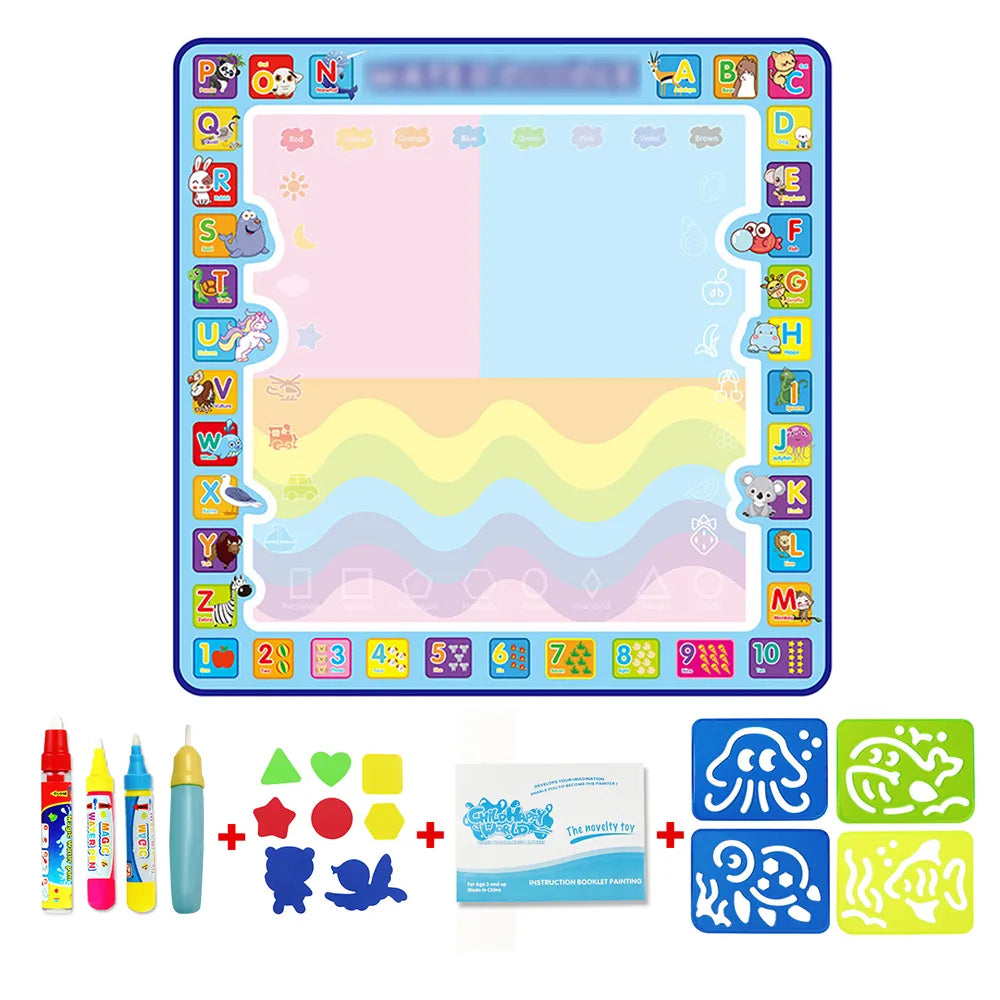 Magic Water Drawing Mat Doodle Mat Pens Baby Play Mat Rug Montessori Toys  Painting Board Educational Toys For Kids Montessori