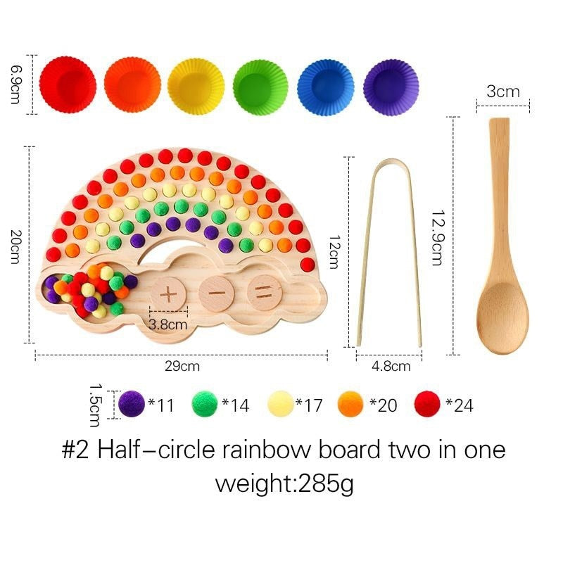 Montessori Rainbow Wooden Colour Sorting Sensory Board