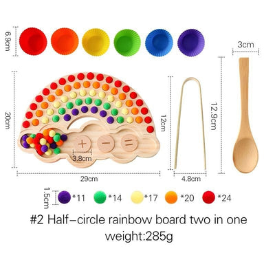 Montessori Rainbow Wooden Colour Sorting Sensory Board